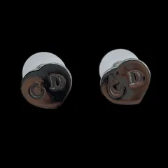 Christian Dior クリスチャンディオール CDロゴ ハート型シルバーピアス ヴィンテージ