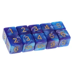 【数量限定】TRPG DND MTGサイコロなどテーブルゲーム用 Dragons and Dungeons (ブルー 6面ダイス16mm D6サイコロ 多面体ダイス パープル) 10個 Yourandoll
