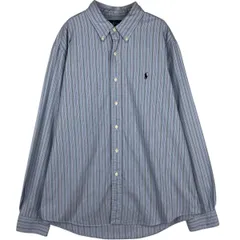 古着 ラルフローレン Ralph Lauren CUSTOM FIT 長袖 ボタンダウンストライプシャツ メンズXL相当/eaa629104