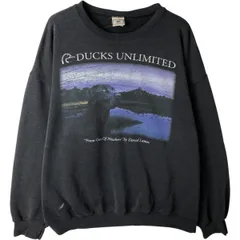 古着 90~00年代 リー Lee heavy weight DUCKS UNLIMITED 犬柄 プリントスウェットシャツ トレーナー メンズXL相当 ヴィンテージ/eaa630550