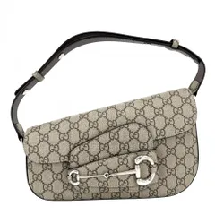 グッチ ショルダーバッグ レディース ホースビット1955 肩掛け 斜め掛け GUCCI 764155 GGスプリームキャンバス レザー ベージュ シルバー金具 美品【中古品】