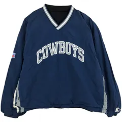 古着 90年代 スターター Starter NFL DALLAS COWBOYS ダラスカウボーイズ Vネック リバーシブル ナイロンプルオーバー/eaa630947