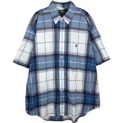 古着 ラルフローレン Ralph Lauren BLAKE 半袖 ボタンダウン チェックシャツ XL メンズXL相当/eaa477598
