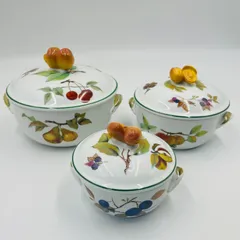 【中古】ロイヤルウースター/3点セット/Royal Worcester/Evesham Vale/蓋付き/現状品