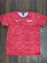 Mizuno ミズノ 国体 東京都代表 選抜 競泳 水泳チーム 選手支給品 ドライ Tシャツ L 赤