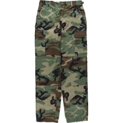 古着 00年代 米軍実品 迷彩柄 ウッドランドカモ リップストップ ミリタリー カーゴパンツ コンバットパンツ USA製/eaa631427