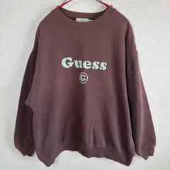 《男女兼用》GUESS スウェット トレーナー ブラウン ビッグロゴ オーバーサイズ