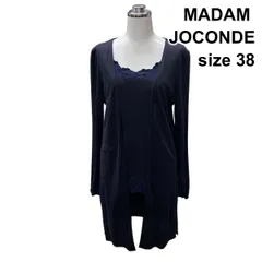 ◇ マダムジョコンダ MADAM JOCONDE ドッキングアンサンブル 長袖 レイヤード風 トップス カットソー 紺 綿混 38 M 9号 レディース Z6B956のサムネイル