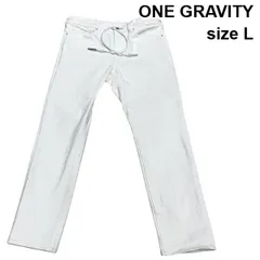 ワングラビティ ONE GRAVITY トラックジーンズ エストネーション ラバーストリング ドローコード 白 コットン Ｌ メンズ S6D159