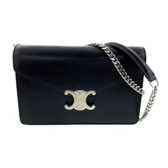 CELINE セリーヌ チェーンウォレット マーゴ ウォレットチェーン 10L033DPV レディース レザー ブラック 中古のサムネイル