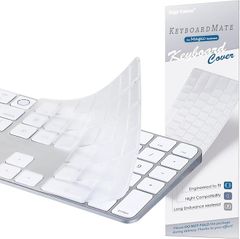 Digi-Tatoo Keyboard Cover for 2024 M4 Chip iMac Magic Keyboard, Compatible with US English Layout, 24-inch, Ultra-thin, Waterproof & Dustproof, Transparent (Transparent, New A3119 (US, Touch ID, Numeric Keypad))
