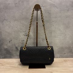 バリー ショルダーバッグ キルティング レザー タッセル パープル