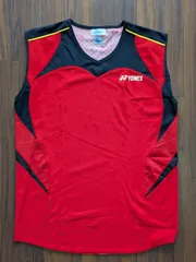 YONEX ヨネックス VERY COOL ノースリーブ ゲームシャツ ユニフォーム L 赤黒