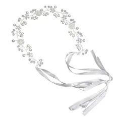 【人気商品】卒業式 披露宴 発表会 パーティー 結婚式 ヘアアクセサリー ダンス ヘッドドレス 和装 カチューシャ 花飾り 撮影 花冠 花かんむり 写真 ホワイト 子供 リボン パール 大人用 クリスタルビーズ フラワー シルバー 髪飾り