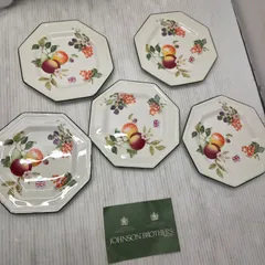 4 S03450 Johnson Brothers ジョンソンブラザーズ フレッシュフルーツ  プレート 皿 5客揃 洋食器 未使用