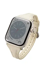 新品 エレコム アップルウォッチ Apple Watch バンド 【49mm 45mm 44mm 42mm / Ultra SE2 SE 8 7 6 5 4 3 2 1 対応】 革 レザー TPU スリム グレージュ AW-45BDLHVJGY