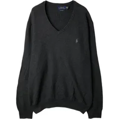 古着 ラルフローレン Ralph Lauren POLO by Ralph Lauren Vネック ピマコットンニットセーター メンズXXL相当/eaa627559