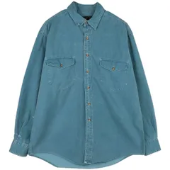 古着 80~90年代 エディーバウアー Eddie Bauer 黒タグ 長袖 ワークシャツ USA製 メンズL相当 ヴィンテージ/eaa618838