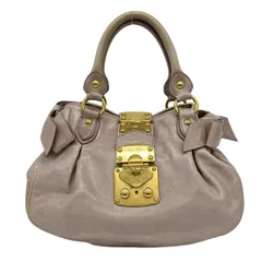 miumiu(ミュウミュウ) トートバッグ ヴィッテロルクス ピンクベージュ サイドリボン レザー