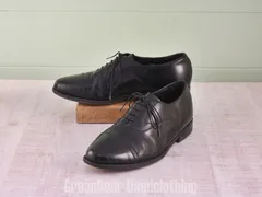 E487 USA製 FLORSHEIM ビンテージ ストレートチップシューズ 黒 メンズ 9.5EEE 27.5cm