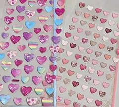 【在庫処分】ハート 3d リボン カラフルな 5D ネイルアート 可愛いシール ネイルシールネイルステッカー ネイル/フェイス/スマホケース/ハンドメイドアイテム/カードのDIYに 初心者に最適 （ハート+リボン ）