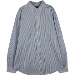 古着 ラルフローレン Ralph Lauren CLASSIC FIT シアサッカー 長袖 ボタンダウンストライプシャツ メンズXL相当/eaa629121