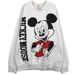 古着 DISNEY MICKEY MOUSE ミッキーマウス プリント キャラクタースウェットシャツ トレーナー USA製 メンズXL相当/eaa629786