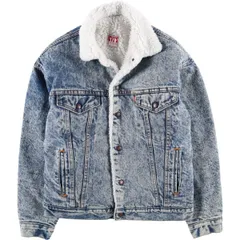 古着 80~90年代 リーバイス Levi's 70609-0219 ケミカルウォッシュ デニムボアジャケット USA製 メンズS相当 ヴィンテージ/eaa630172