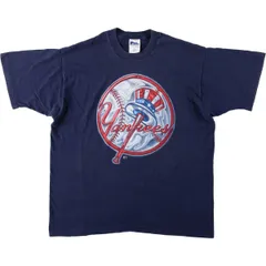古着 90~00年代 PRO PLAYER MLB NEW YORK YANKEES ニューヨークヤンキース ロゴプリントTシャツ USA製 メンズXL相当/eaa630917