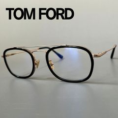 トムフォード メガネ ティアドロップ ツーブリッジ ブラック ゴールド 