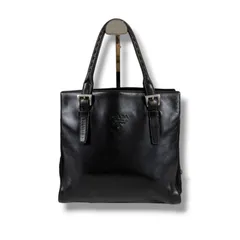 プラダ　PRADA ナッパレザー　テスートナイロン　ミニトートバッグ　ハンドバッグ　ブラック　黒　型押しロゴ
