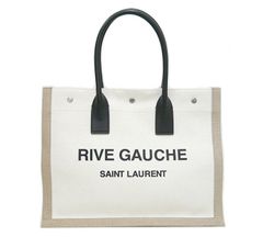 正規品・証明書付き】サンローラン トート 白リネン RIVEGAUCHE - メルカリ