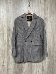 INED イネド チェック 厚手 ダブル テーラード ジャケット size９号 Ｍ/グレー ◇■ レディースのサムネイル