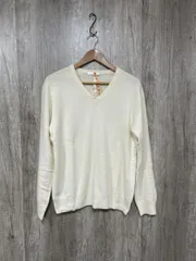 UNIQLO ユニクロ Vネック カシミア100％ ニット セーター sizeL/アイボリー ◆■ レディース