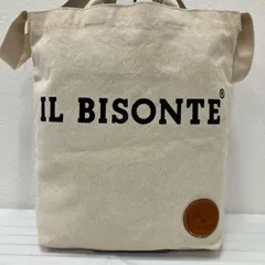 429　IL BISONTE　イルビゾンテ　トートバッグ　 2way　ムック付録　キャンバス　生成り　 ロゴ　レザーワッペン　レディース