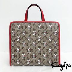 GUCCI 古馳 兒童 605614 PVC 手提包 米色 貓咪 WHAT? 女士 NAON JEONG