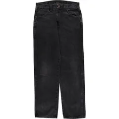 古着 ラスラー RUSTLER ブラックデニム ストレートデニムパンツ メンズw32相当/eaa628148