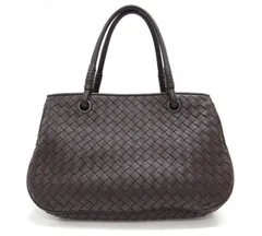 良品/BOTTEGA VENETA ボッテガヴェネタ ボッテガベネタ/イントレチャート/サッチェルハンドバッグ/ブラウン 保管袋付き/レディース/FB2860