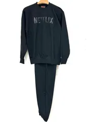 【楠本質店/元住吉】新品・未使用品　ネットフリックス　ビームス　コラボ　Netflix × BEAMS　セットアップ　スウェット　ブラック　ロゴ　男女兼用