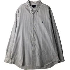 古着 ラルフローレン Ralph Lauren MARLOWE 長袖 ボタンダウンストライプシャツ メンズXXL相当/eaa628777