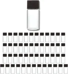 RENASYS サンプルボトル 小分け瓶 詰め替え用 密閉型 大容量セット 5ml 10ml 20ml アロマオイル 精油ケース 試薬保存 コスメ容器 (50個,  5ミリリットル)