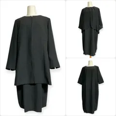 【未使用・タグ付き】東京ソワール TOKYO SOIR 大きいサイズ  21号 定価69,000円 高級 喪服 礼服 冠婚葬祭 ブラックフォーマル ノーカラーロングジャケット・シアーボレロ・前開きワンピース 3点セット 訳あり