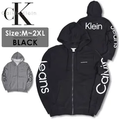 Calvin Klein Jeans カルバンクラインジーンズ パーカー メンズ ジップパーカー フルジップ ジップアップパーカー 裏起毛 40DC414 大きめロゴ 袖ロゴ 刺繍 プリント BLACK ブラック 各サイズあり【新品・正規品】