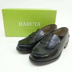 【未使用】HARUTA ハルタ 牛革 ローファー 304 23.0cm 23EE ブラック 箱有
