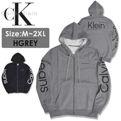 Calvin Klein Jeans カルバンクラインジーンズ パーカー メンズ ジップパーカー フルジップ ジップアップパーカー 裏起毛 40DC414 大きめロゴ 袖ロゴ 刺繍 プリント HGREY ヘザーグレー 各サイズあり【新品・正規品】のサムネイル