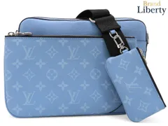 【レア美品】ルイヴィトン LOUIS VUITTON タイガラマ モノグラム トリオ メッセンジャーバッグ 斜め掛けショルダーバッグ クラッチバッグ ポーチ コインケース コインパース 小銭入れ スカイブルー ライトブルー PVC レザー M14069