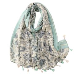 SCAPA スキャパ ストール 43×182 春色 ブルー ミント フリンジ - メルカリ