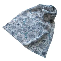 【新品】 [.a all over the world] コットン スカーフ レディース 小さめ ガーゼ マフラー 青 白 春 春物 夏 用 夏用 春夏 薄手 冷感 UVカット 冷房対策 花柄 フラワー 夏用ストール 綿 100% コットンストール UV 紫外