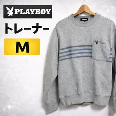 PLAYBOY プレイボーイ スウェット トレーナー M グレー 胸ポケット 刺繍のサムネイル