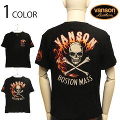 VANSON NVST-2601 スカルボーン Tシャツ ブラック - メルカリ